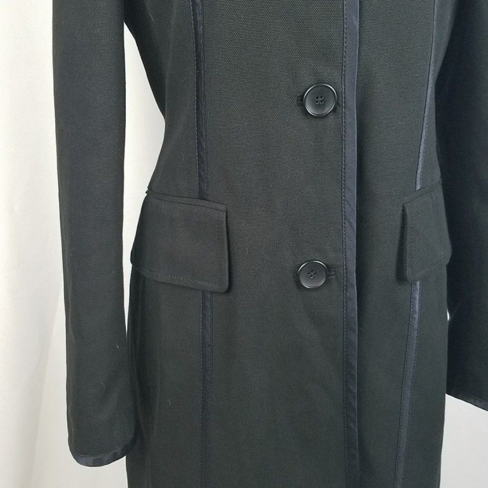 Banana republic M black trench coat peacoat jacket - Picture 4 of 7